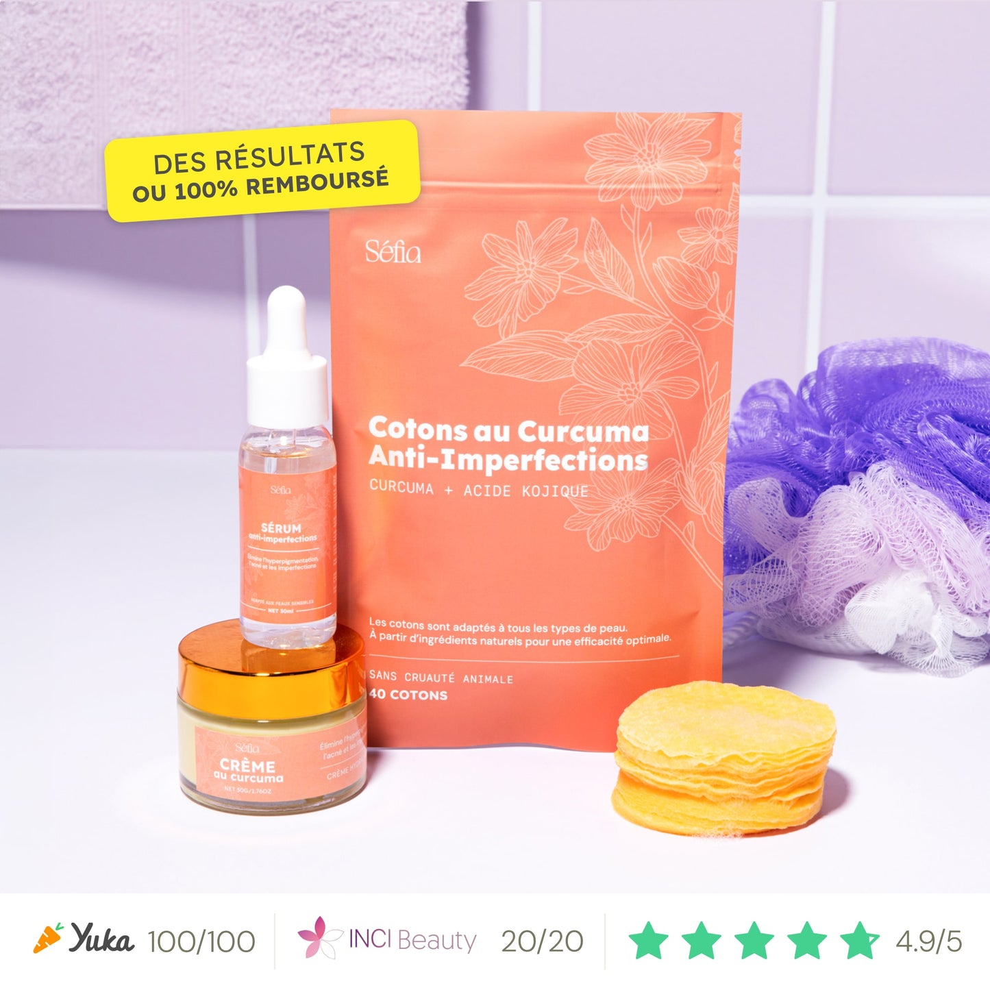 Routine complète au curcuma pour réduire les imperfections et unifier le teint – Sefia
