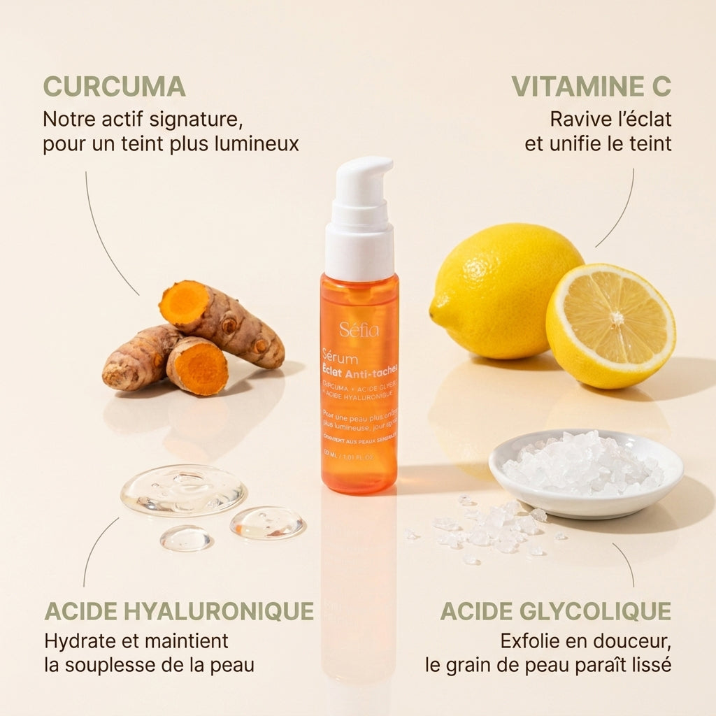 Sérum Éclat anti-taches au curcuma et à la vitamine C
