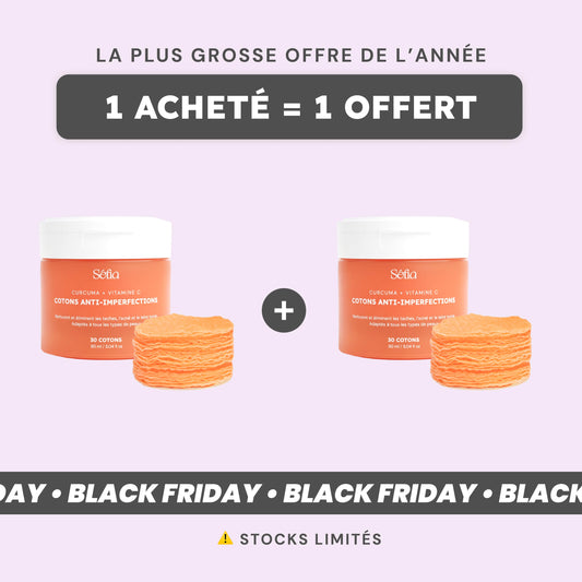 Boite Rechargeable de Cotons au Curcuma