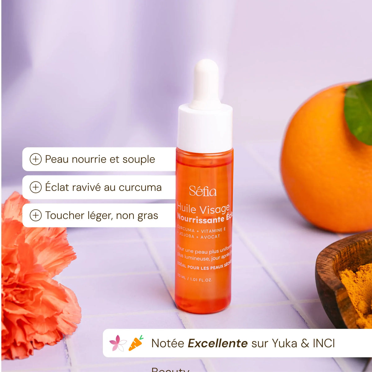 Huile Visage Nourrissante au Curcuma
