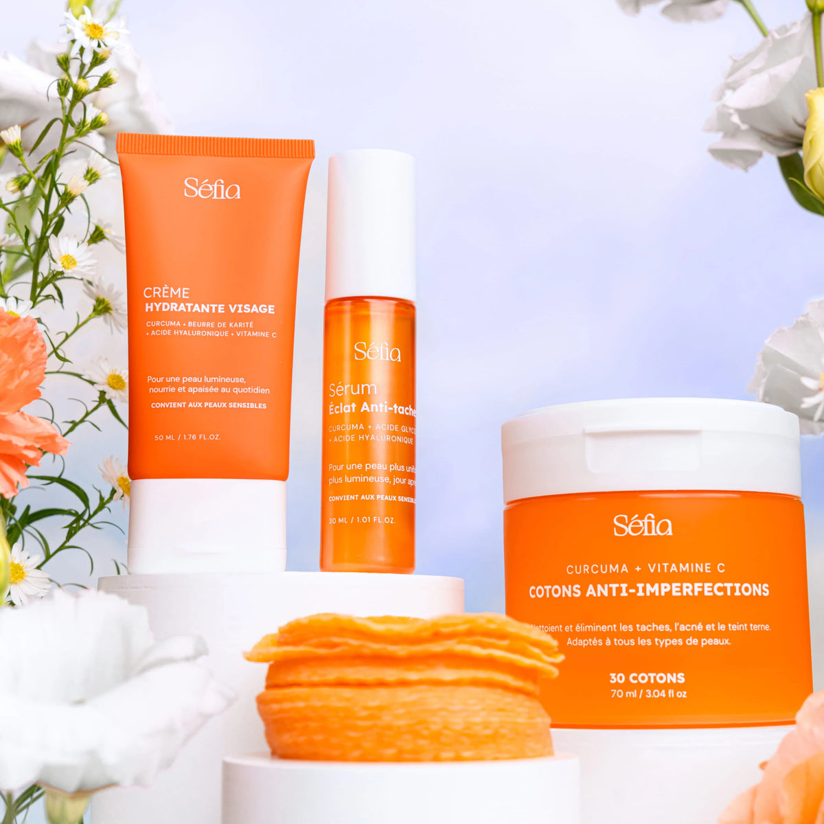 Routine Starter Glow 59,90€ 74,90€ - 15€ COTONS CURCUMA + CRÈME + SÉRUM Voir le produit
