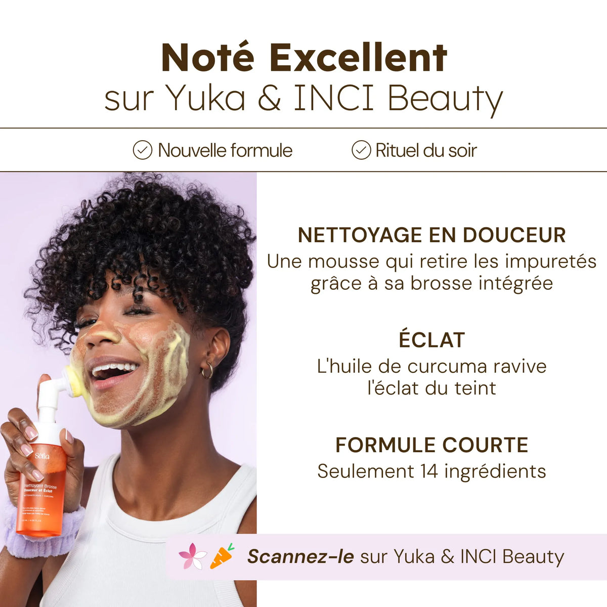 Nettoyant Visage au Curcuma avec brosse intégrée